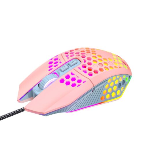 Product Detail Image Of The Pink Comb Textured Mouse Pink And Yellow