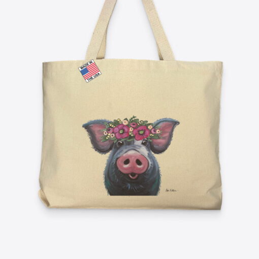 Pig Lover Pocket Tote Bag