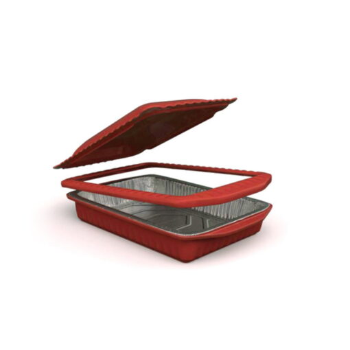 This Is A Product Image Of The Red Serving Carrier For Foil Pans 6