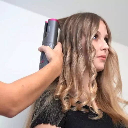 This Is A Detailed Image Creating Amazing Curls With The Auto Ceramic Hair Curler