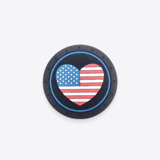 This Is A Product Picture Of The American Flag Heart Coaster