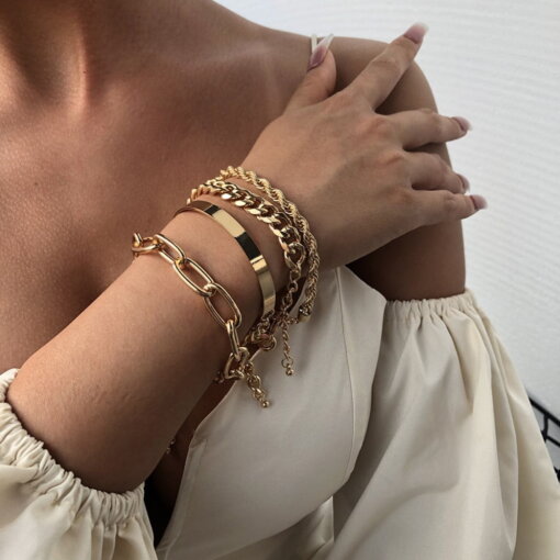 The Image Shows The Trendy Bracelet Set In Detail